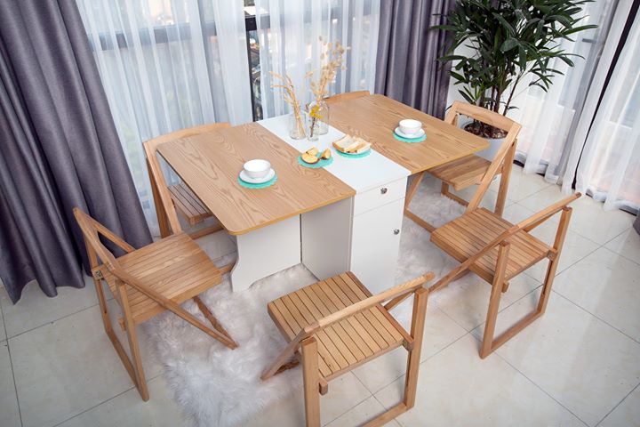 Bộ Bàn Thông Minh Gỗ Ép Công Nghiệp 4 Ghế Hải Phòng